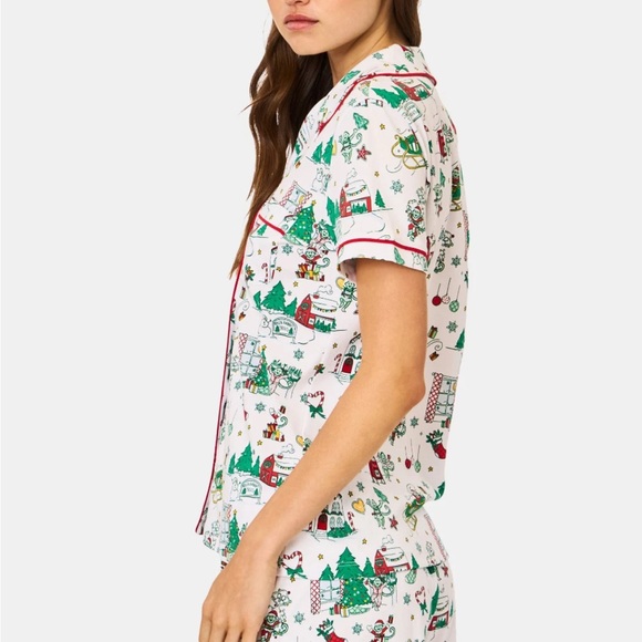 NEW! ROLLER RABBIT Snow Village 2025 Christmas Holiday Monkey Polo Pajamas - Picture 3 of 5